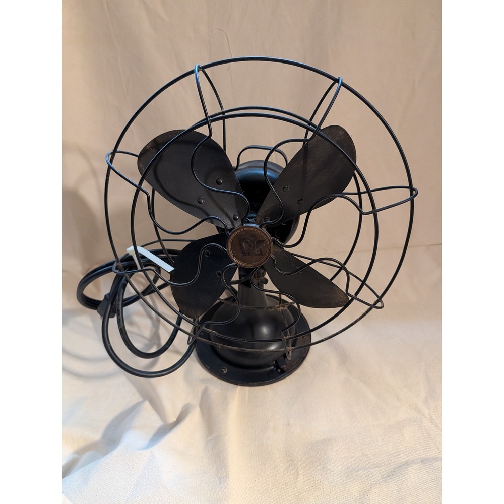 Robbins & Myers 12 Inch Electric Fan Cast Iron S-Wire Cage 4 Blade AS IS Repair
